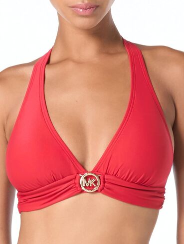 Michael Michael Kors Womens Ruched Halter Swim Top Separates Black M in Saudi Arabia