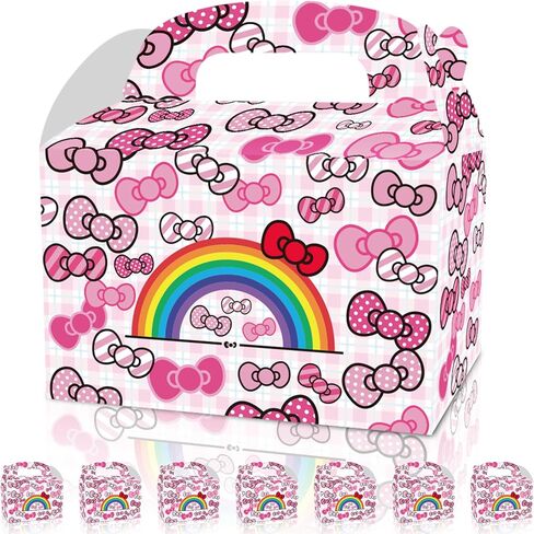 CNMOAOAGS 12Pcs Cartoon Cat Happy Birthday Decorations, Pink Bow tie Birthday Party Favor Gift Boxes for Girls Party Theme Supplies in Saudi Arabia