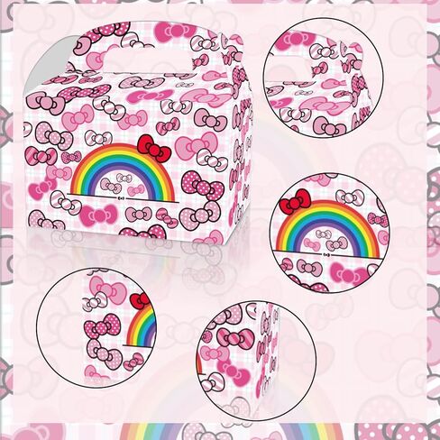 CNMOAOAGS 12Pcs Cartoon Cat Happy Birthday Decorations, Pink Bow tie Birthday Party Favor Gift Boxes for Girls Party Theme Supplies in Saudi Arabia