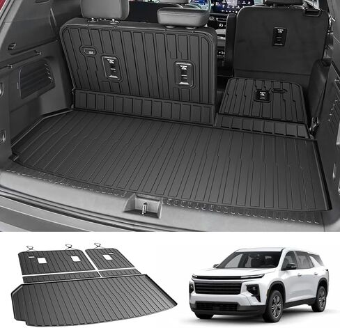 Cartist Cargo Mat Fits for Hyundai Santa FE 2024 2025 All Weather Back Seat Cover Trunk Cargo Mat for 2024 Hyundai Santa Fe Accessories (Backrest Mats+Trunk Mat) in Kuwait