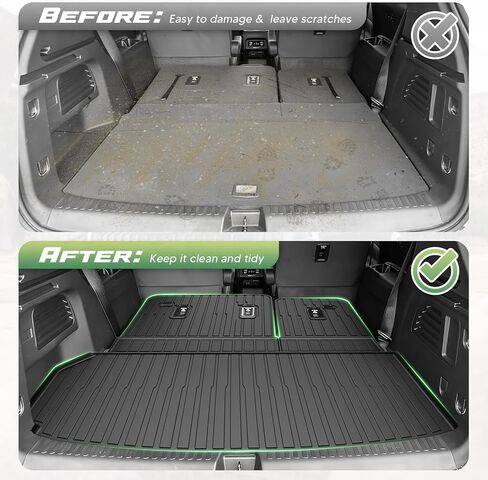 Cartist Cargo Mat Fits for Hyundai Santa FE 2024 2025 All Weather Back Seat Cover Trunk Cargo Mat for 2024 Hyundai Santa Fe Accessories (Backrest Mats+Trunk Mat) in Kuwait