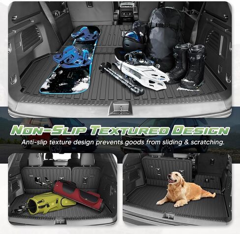 Cartist Cargo Mat Fits for Hyundai Santa FE 2024 2025 All Weather Back Seat Cover Trunk Cargo Mat for 2024 Hyundai Santa Fe Accessories (Backrest Mats+Trunk Mat) in Kuwait
