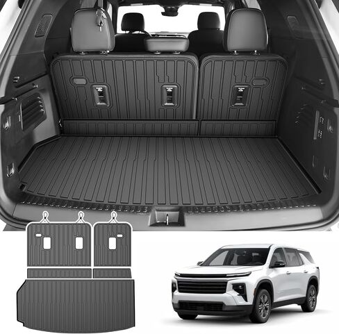 Cartist Cargo Mat Fits for Hyundai Santa FE 2024 2025 All Weather Back Seat Cover Trunk Cargo Mat for 2024 Hyundai Santa Fe Accessories (Backrest Mats+Trunk Mat) in Kuwait
