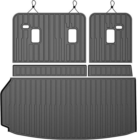 Cartist Cargo Mat Fits for Hyundai Santa FE 2024 2025 All Weather Back Seat Cover Trunk Cargo Mat for 2024 Hyundai Santa Fe Accessories (Backrest Mats+Trunk Mat) in Kuwait