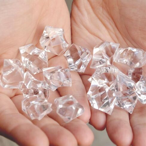 80 Pcs Fake Ice Rocks, Acrylic Crystals Clear Rocks Plastic Diamonds Vase Filler for Party Table Scatter Wedding Food Display, Clear in Saudi Arabia
