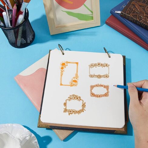 Frame Rubber Stamps Label Clear Stamps Retro Flower Frames Vintage Transparent Stamp Seals Sheets for DIY Making Handmade Journaling Card Scrapbooking Photo Album Notebook Decorations in Saudi Arabia