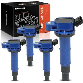 A-Premium (Blue) Engine Ignition Coil Pack Compatible with Toyota Camry 2002-2011, RAV4 2001-2008, Corolla, Highlander, Matrix, Solara & Scion tC, xB & Lexus HS250h & Pontiac Vibe, 2.4L, 4-PC Set in Kuwait