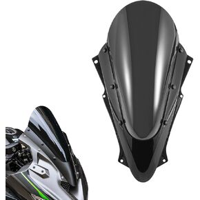 عاكس الزجاج الأمامي للدراجات النارية مناسب لـ Ninja ZX-25R 2020-2024 ZX-4R ZX-4RR 2023-2026 واقي شاشة درع الرياح Flyscreen، أسود لامع مع أسود in Kuwait