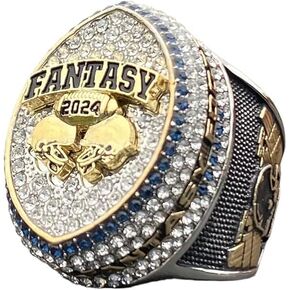 Legacy Rings 2024 Massive Fantasy Football Championship Trophy Ring | Gold Silver Tone Plated Award for Fantasy Football League Winner in Kuwait