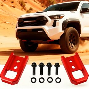 مجموعة CulinaryEdge مكونة من قطعتين خطافات سحب أمامية للسيارة لملحقات Toyota Tacoma 2024 2025 2026، خطافات حمراء لنقاط الاسترداد متوافقة مع Toyota Tacoma 4runner 2025-2026 in Kuwait