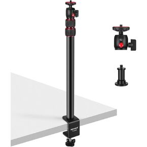 NEEWER Camera Desk Mount with Phone Holder & 360° Ball Head, 17"-40"/43-102cm Telescopic C Clamp Table Light Stand 1/4"Screw, Desktop Stand 6.6lb/3kg Max Load for DSLR Camera, Webcam, Ring Light,TL283 in Saudi Arabia