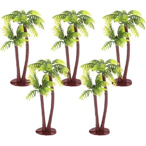 DOITOOL Miniature Coconut Palm Tree Decoration 5Pcs Plastic Mini Palm Trees for Diy Micro Landscape Aquarium Fairy Garden and Dollhouse Accessories in Saudi Arabia