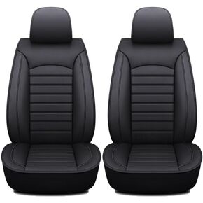 2 pcs Car seat Covers for Ford Explorer 2011-2019 Leather Car Front Seat Covers with Storage Pocket Accessories,A-Black in Kuwait