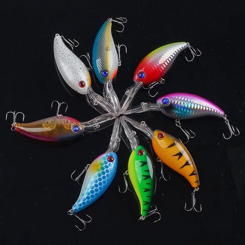 Saltwater Fishing Lure Topwater Popper,3.54 Inch Tuna Popper Lure Sharp Treble Hooks Surf Fishing Bait Bass Float Lure Fishing Plugs Offshore 8PCS in Saudi Arabia