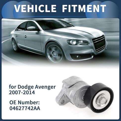 Belt Tensioner Drive Belt Tensioner Pulley Assembly for Chrysler 200 2015-2017 2.4L L4 No.04627742AA Metal 1 Pc in Saudi Arabia