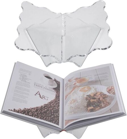 Clear Acrylic Book Holder, Wavy Edge Open Book Stand for Display and Reading Cookbook, Art Book, Bibles, Magazines (12.5" x 9.5" x 5.9") in Saudi Arabia