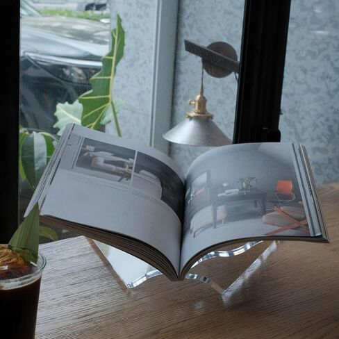 Clear Acrylic Book Holder, Wavy Edge Open Book Stand for Display and Reading Cookbook, Art Book, Bibles, Magazines (12.5" x 9.5" x 5.9") in Saudi Arabia