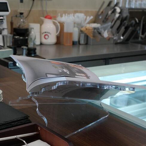 Clear Acrylic Book Holder, Wavy Edge Open Book Stand for Display and Reading Cookbook, Art Book, Bibles, Magazines (12.5" x 9.5" x 5.9") in Saudi Arabia