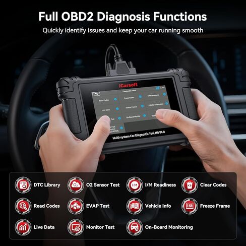 أداة تشخيص ثنائية الاتجاه iCarsoft MB V4.0 لسيارة Mercedes-Benz/Sprinter/Smart وعلامتين تجاريتين إضافيتين 38 إعادة ضبط + 26 خدمة إضافية، 10 أوضاع OBD2، اختبار بطارية الماسح الضوئي للنظام بالكامل/بيانات حية 4 في 1/VIN تلقائي in Saudi Arabia