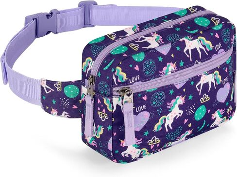 Choco Mocha Kids Fanny Pack for Girls, Kids Purple Belt Bag for Girls,Blue Beige Clash in Kuwait