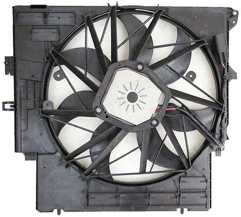 Radiator and Condenser Fan Assembly | Cooling Fan | Engine Cooling System | Plastic - Compatible with 2013-2017 BMW X3 in Saudi Arabia