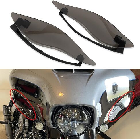 منحرفات هواء Fairing، زجاج أمامي بجناح جانبي من PSLER، درع جانبي Fairing، عاكسات رياح قابلة للتعديل لدراجة Electra Glide Street Glide Trike 2014-2023، دخان in Saudi Arabia