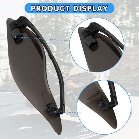 منحرفات هواء Fairing، زجاج أمامي بجناح جانبي من PSLER، درع جانبي Fairing، عاكسات رياح قابلة للتعديل لدراجة Electra Glide Street Glide Trike 2014-2023، دخان in Saudi Arabia