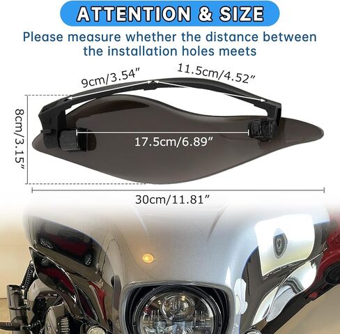 منحرفات هواء Fairing، زجاج أمامي بجناح جانبي من PSLER، درع جانبي Fairing، عاكسات رياح قابلة للتعديل لدراجة Electra Glide Street Glide Trike 2014-2023، دخان in Saudi Arabia