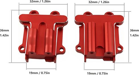 Aluminum Differential Cover Set for 1/18 RC Cars, Fits Front & Rear Diff Housing, Upgrade Parts Compatible with Arrma Granite Grom & Typhon Grom, Replaces ARA2102, ARA2104 & ARA2106T1 (Red) in Saudi Arabia