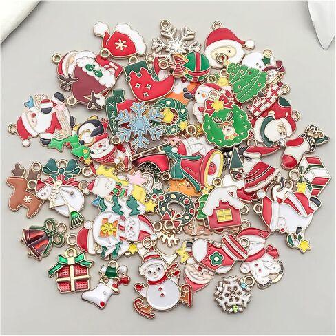 50pcs Enamel Charms for Jewelry Making Wholesale Assorted Mixed Bulk Metal Earring Findings for DIY Necklace Bracelet Keychain and Crafting in Saudi Arabia