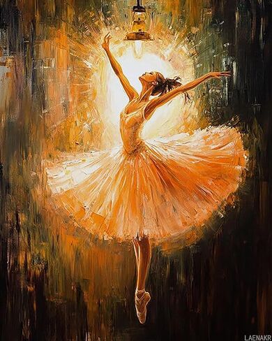 LAENAKR Paint by Number for Adults Beginner, Ballet Performance Paint by Numbers, Ballet Paint by Numbers Kits Suitable for Home Wall Decoration 16" W x 20" L in Saudi Arabia