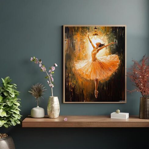 LAENAKR Paint by Number for Adults Beginner, Ballet Performance Paint by Numbers, Ballet Paint by Numbers Kits Suitable for Home Wall Decoration 16" W x 20" L in Saudi Arabia