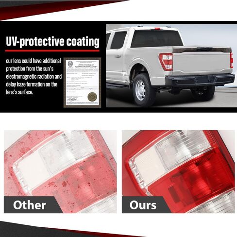 مجموعة مصابيح خلفية من CHEDA على الجانب الأيمن متوافقة مع Ford F150 XLT 2021-2023 مع نقطة عمياء، مناسبة لنماذج المتوهجة في المصنع ونماذج النقطة العمياء فقط ML3Z13404C Pilotos Traseros Conjunto in Saudi Arabia