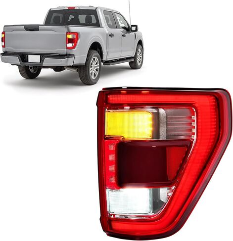 HECASA Right Full LED Tail Light Compatible with 2021-2023 Ford F150 w/Blind Spot Replacement for FO2801286 Rear Taillight Brake Lamp w/LED Tube Clear Lens Black Housing Right Passenger Side in Saudi Arabia