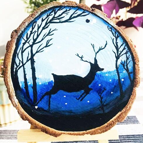 Natural Wood Slices 30 Pcs 2-2.4 Inches Craft Unfinished Wood Kit Predrilled Wooden Rounds with Bark, Wood Circles with Hole, Wood Slices for Crafts Ideal for DIY Projects, Christmas Ornaments in Saudi Arabia