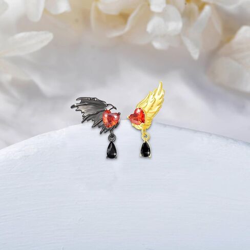 OHAYOO Spider Stud Earrings 925 Sterling Silver Spider Earrings Black Gothic Spider Earrings Halloween Jewelry Gift for Women Men in Kuwait