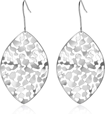 Cyan Birdee Leaf Dangle Earrings for Women Gold-plated Filigree Dropping Lightweight Fashion Jewelry, Mother's Day Gift in Kuwait