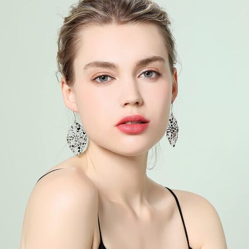 Cyan Birdee Leaf Dangle Earrings for Women Gold-plated Filigree Dropping Lightweight Fashion Jewelry, Mother's Day Gift in Kuwait