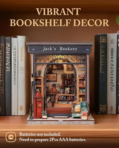 Cutefun Book Nook Kit, DIY Miniature Dollhouse Kit for Adults and Teens, 3D Wooden Puzzle Bookends, Bookshelf Insert Decor w/LED Light Dust Cover, Christmas Birthday Gifts (Forest Unicorn) in Kuwait