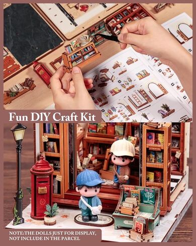 Cutefun Book Nook Kit, DIY Miniature Dollhouse Kit for Adults and Teens, 3D Wooden Puzzle Bookends, Bookshelf Insert Decor w/LED Light Dust Cover, Christmas Birthday Gifts (Forest Unicorn) in Kuwait