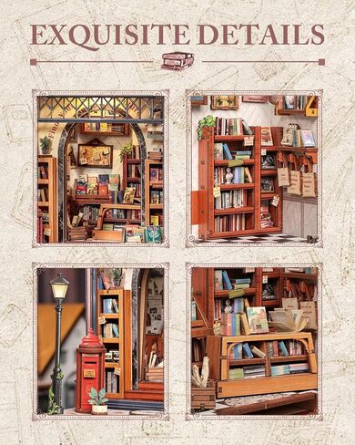 Cutefun Book Nook Kit, DIY Miniature Dollhouse Kit for Adults and Teens, 3D Wooden Puzzle Bookends, Bookshelf Insert Decor w/LED Light Dust Cover, Christmas Birthday Gifts (Forest Unicorn) in Kuwait