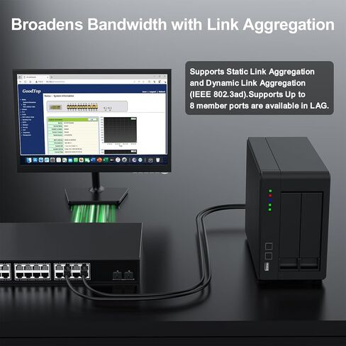 محول شبكة مُدار بـ 24 منفذًا بسرعة 2.5 جيجابت، ومنفذ 24 × 2.5 جيجا، و2 × 10 جيجا SFP+، ومحول شبكة ذكي مُدار بعرض النطاق الترددي 160 جيجابت في الثانية مع عميل LACP/VLAN/QoS/DHCP، ومحول إيثرنت معدني بدون مروحة، مثبت على حامل 1U in Kuwait