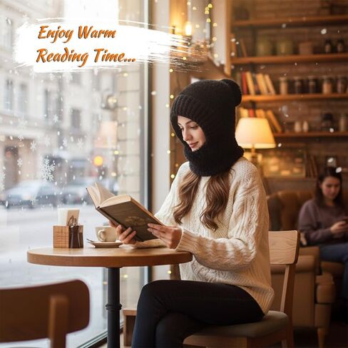 Women Balaclava One-Piece Skull Beanie Hat Neck Circle Scarf Ski Snow Winter Knit Fleece Cap Cold Weather in Kuwait