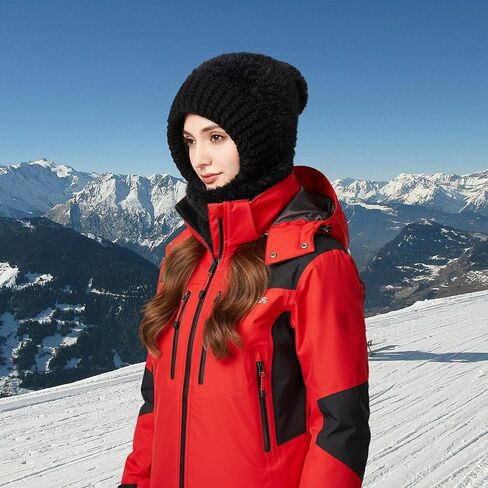 Women Balaclava One-Piece Skull Beanie Hat Neck Circle Scarf Ski Snow Winter Knit Fleece Cap Cold Weather in Kuwait