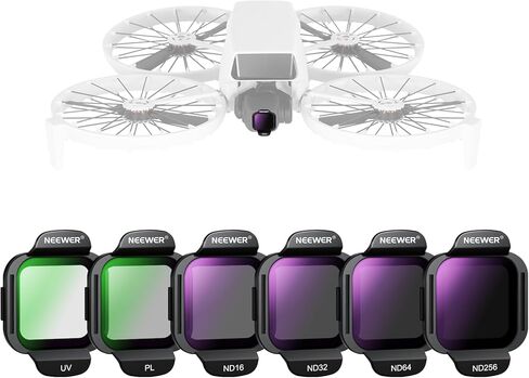 NEEWER Snap On ND Filter Set Compatible with DJI Avata 2, 4 Pack Neutral Density Filters ND8 ND16 ND32 ND64 Camera Lens Filters, Ultra Slim Frame & Durable Double Sided Coated HD Glass in Kuwait