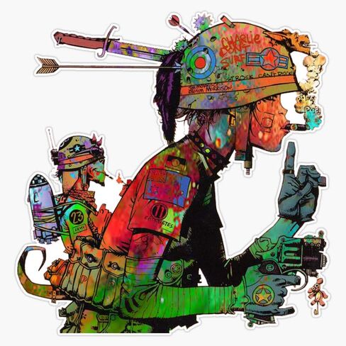 Abstract Tank Girl Bumper Sticker Window Vinyl Decal 5" in Saudi Arabia