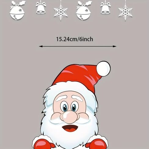 Waterproof Santa & Reindeer Window Clings - Festive Holiday Vehicle Decals Christmas Decorations with Glitter, Suitable for Glass, Metal, Ceramic Surfaces in Saudi Arabia