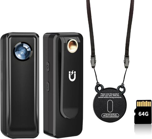 Body Cam 4K HD Mini Body Camera Action Camera Motorcycle Dash Cam Wearable Camcorder for Daily Records Easy to Use with Back Clip for Traveling Cycling in Kuwait