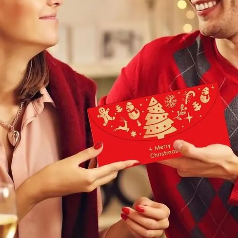 10pcs Christmas Money Holder for Cash Gift, Xmas Cash Envelopes Money Envelopes with Golden Foil & Laser Cut（Style 2） in Saudi Arabia