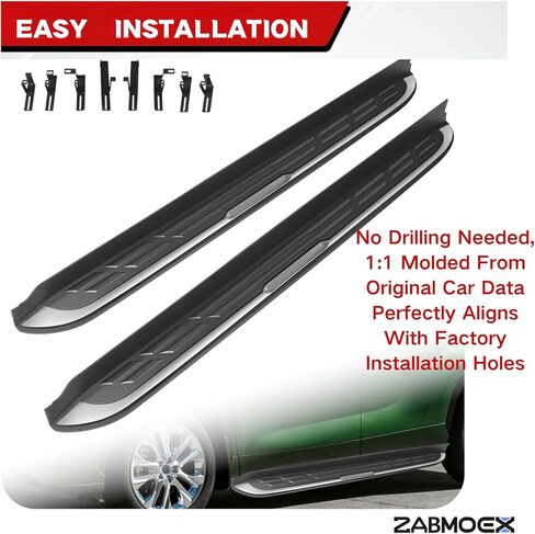 2 قطعة لوحات الجري مناسبة ل 2020 2021 2022 2023 2024 2025 تويوتا هايلاندر فضي أسود ألومنيوم خطوات جانبية ملحقات قضبان Nerf in Kuwait